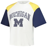 Women's '47 White Michigan Wolverines Serenity Gia Cropped T-Shirt