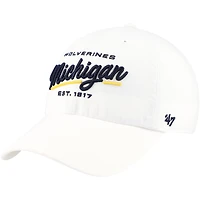 Women's '47 White Michigan Wolverines Sidney Clean Up Adjustable Hat