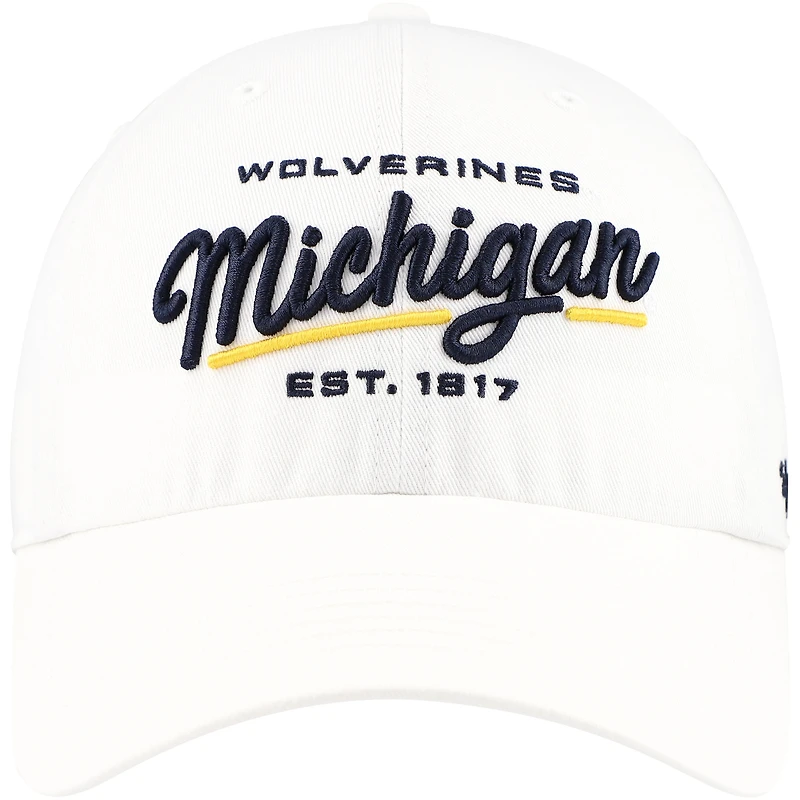 Women's '47 White Michigan Wolverines Sidney Clean Up Adjustable Hat