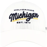 Women's '47 White Michigan Wolverines Sidney Clean Up Adjustable Hat