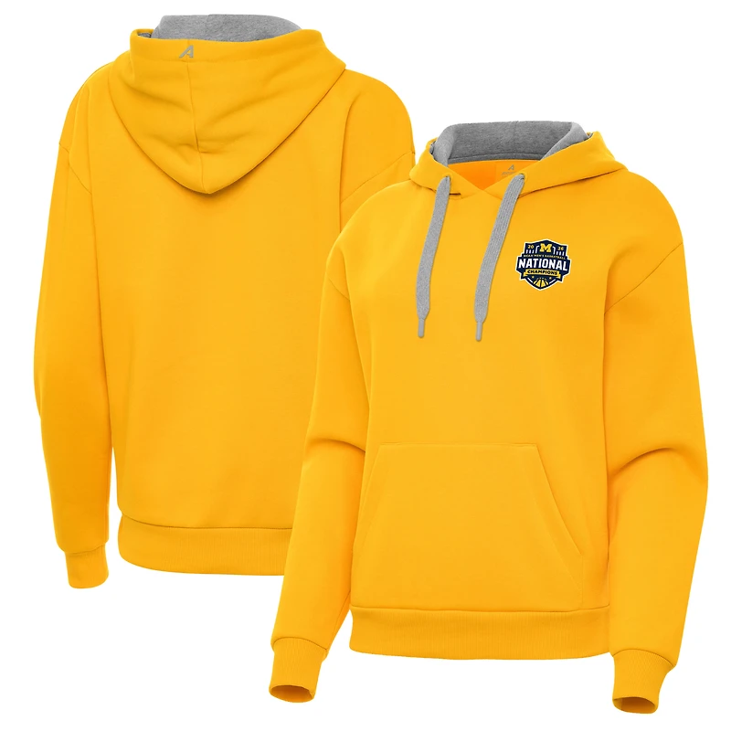 Women's Antigua Maize Michigan Wolverines 2026 NCAA Men's Basketball National Champions Victory Hoodie