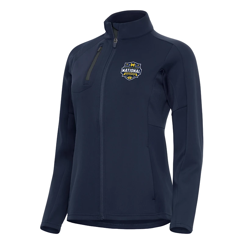Women's Antigua  Navy Michigan Wolverines 2026 NCAA Men's Basketball National Champions Generation Full-Zip Jacket
