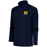 Women's Antigua  Navy Michigan Wolverines Football Tribute Half-Zip Pullover Top