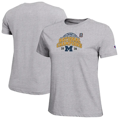 Women's Champion Gray Michigan Wolverines 2026 NCAA Men's Basketball National Champions T-Shirt