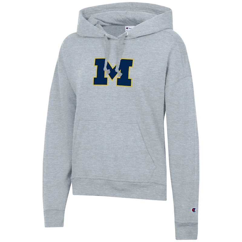 Women's Champion Navy Michigan Wolverines Powerblend Fleece Hoodie
