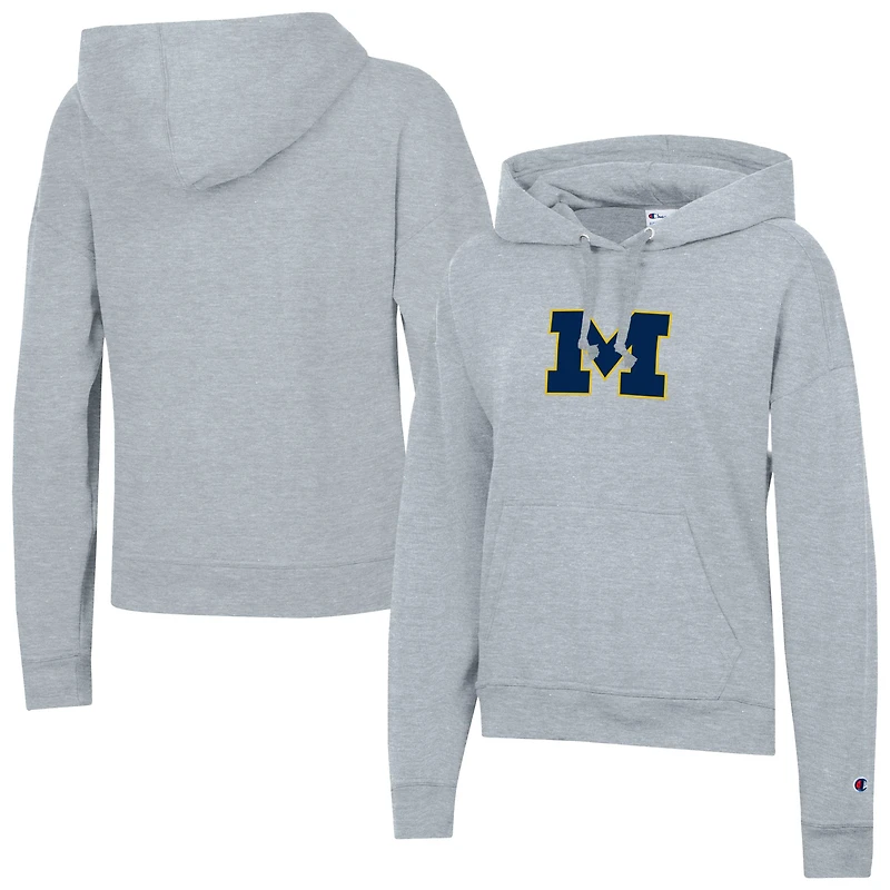 Sweat à capuche en polaire Powerblend bleu marine pour femme Champion Michigan Wolverines