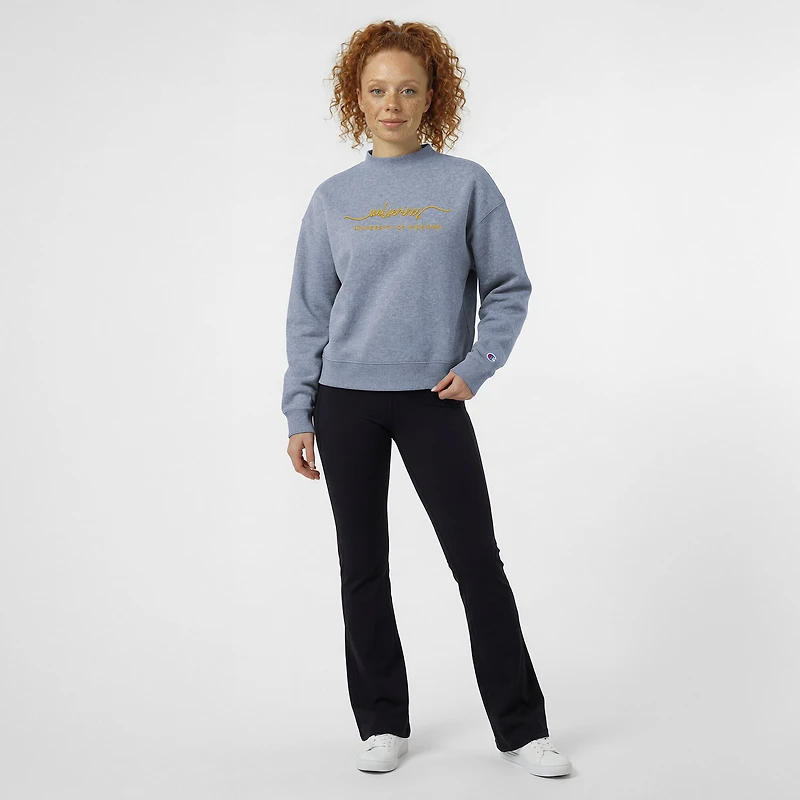 Sweat-shirt à col montant Champion bleu clair pour femme, Michigan Wolverines Triumph