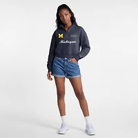 Pull à col zippé Champion Navy Michigan Wolverines Academic Triumph pour femme