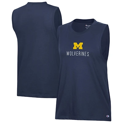 Women's Champion Navy Michigan Wolverines Lifestyle Tank Top