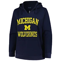 Pull à col cranté Heart & Soul Champion du Michigan Wolverines pour femmes, taille plus, bleu marine
