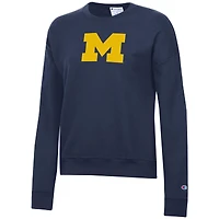 Sweat-shirt Powerblend bleu marine pour femme Champion Michigan Wolverines