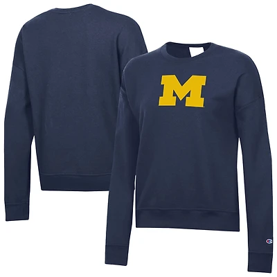 Women's Champion Navy Michigan Wolverines Powerblend Sweatshirt