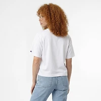 T-shirt court à logo Champion blanc Michigan Wolverines pour femmes