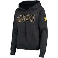 Sweat à capuche zippé avec nom arqué Michigan Wolverines pour femme, anthracite
