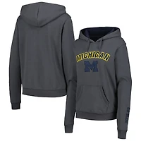 Sweat à capuche avec logo et arc Colosseum Charcoal Michigan Wolverines pour femmes