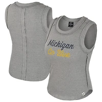 Débardeur côtelé tri-blend gris chiné Colosseum pour femme, Michigan Wolverines Beach You