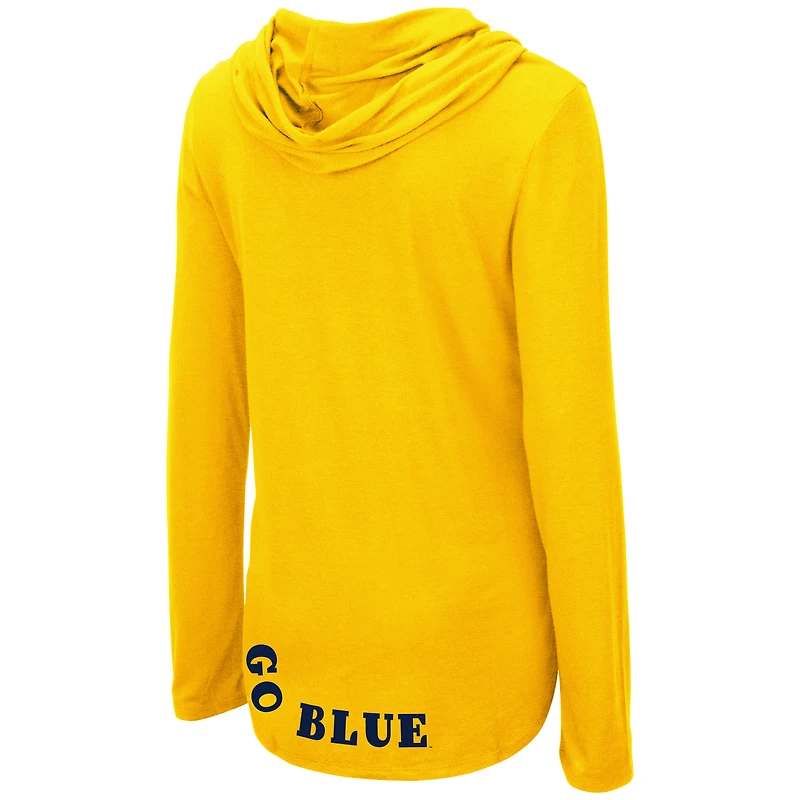 Colosseum Maize Michigan Wolverines My Lover T-shirt à capuche léger manches longues pour femme