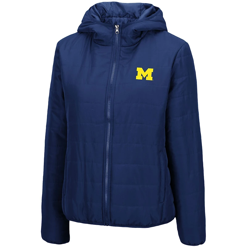 Women's Colosseum Navy Michigan Wolverines Arianna Full-Zip Puffer Jacket