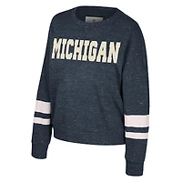 Sweat-shirt à enfiler pour femme Colosseum Navy Michigan Wolverines Lost City Speckle