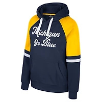Sweat à capuche oversize blocs de couleurs bleu marine Colosseum Michigan Wolverines pour femme