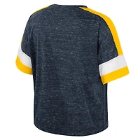 Women's Colosseum Navy Michigan Wolverines Ruth Color Block Scoop Neck T-Shirt