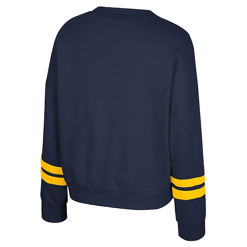 Sweat-shirt en molleton à col rond Splashy bleu marine Colosseum pour femme des Wolverines du Michigan