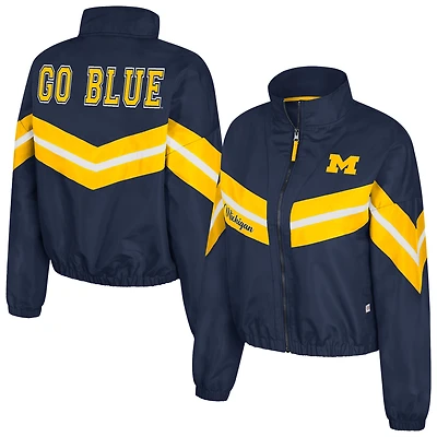 Coupe-vent zippé Thin Ice bleu marine Colosseum pour femme des Michigan Wolverines