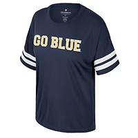 T-shirt surdimensionné à sequins pour femme Colosseum Navy Michigan Wolverines Treasure