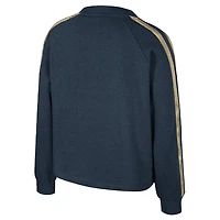 T-shirt à manches longues et col en V pour femme Colosseum Navy Michigan Wolverines Treasures