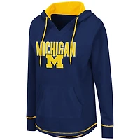 Colosseum Navy Michigan Wolverines Tunique Pull À Capuche Femme