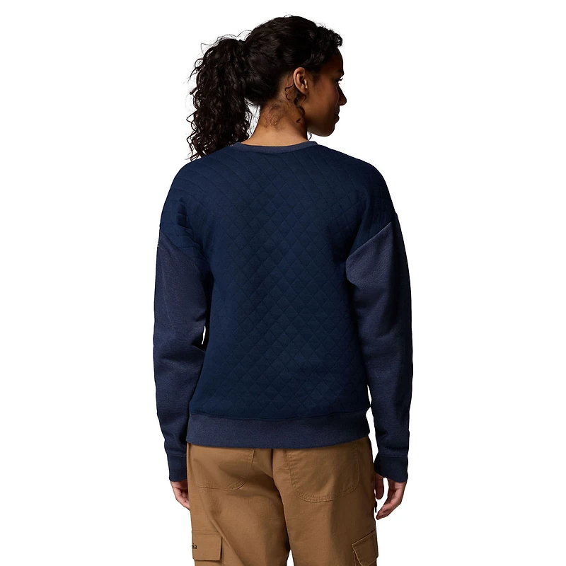 Women's Columbia Navy Michigan Wolverines Collegiate Hart Mountain™ Quilted Sweatshirt