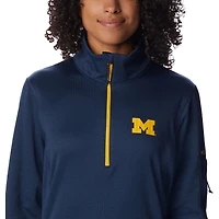 Women's Columbia Navy Michigan Wolverines Park View Omni-Wick Half-Zip Top