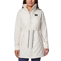Gilet à glissière complète Columbia Michigan Wolverines Crested Peak pour femme blanc