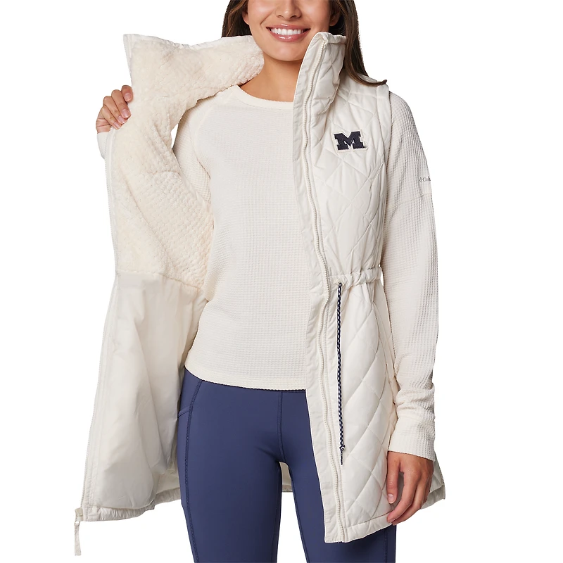 Gilet à glissière complète Columbia Michigan Wolverines Crested Peak pour femme blanc
