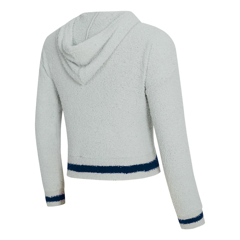 Women's Concepts Sport Gray/Navy Michigan Wolverines Whitley Long Sleeve Hoodie Top & Shorts Set
