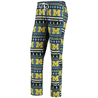 Women's Concepts Sport Navy Michigan Wolverines Holiday Long Sleeve Top & Pants Sleep Set