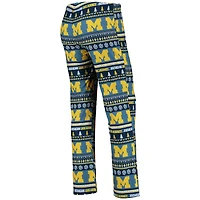 Women's Concepts Sport Navy Michigan Wolverines Holiday Long Sleeve Top & Pants Sleep Set