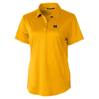 Polo Cutter & Buck Maize Michigan Wolverines Prospect pour femmes