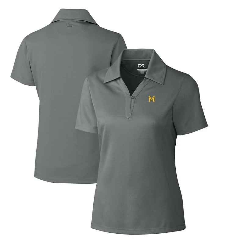 Polo texturé uni pour femme Cutter & Buck Steel Michigan Wolverines CB DryTec Genre