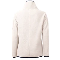 Women's Cutter & Buck White Michigan Wolverines Cascade Eco Sherpa Fleece Half-Zip Pullover Jacket