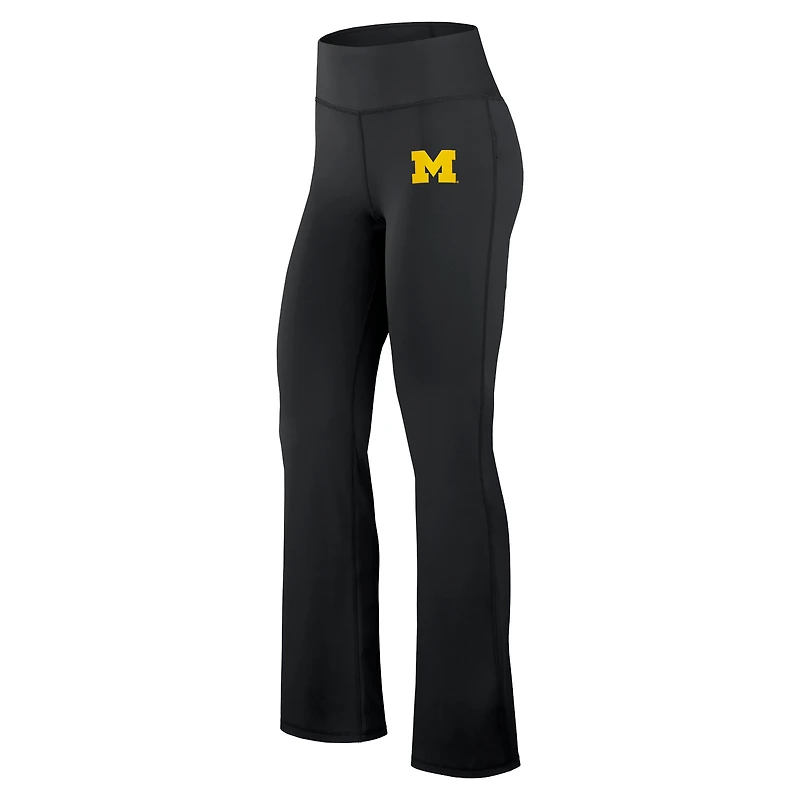 Women's Fanatics Black Michigan Wolverines Training Camp Maxed Out Flare Leggings
