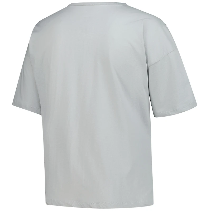 Women's Fanatics Gray Michigan Wolverines Plus Winning Gear Notch Neck T-Shirt
