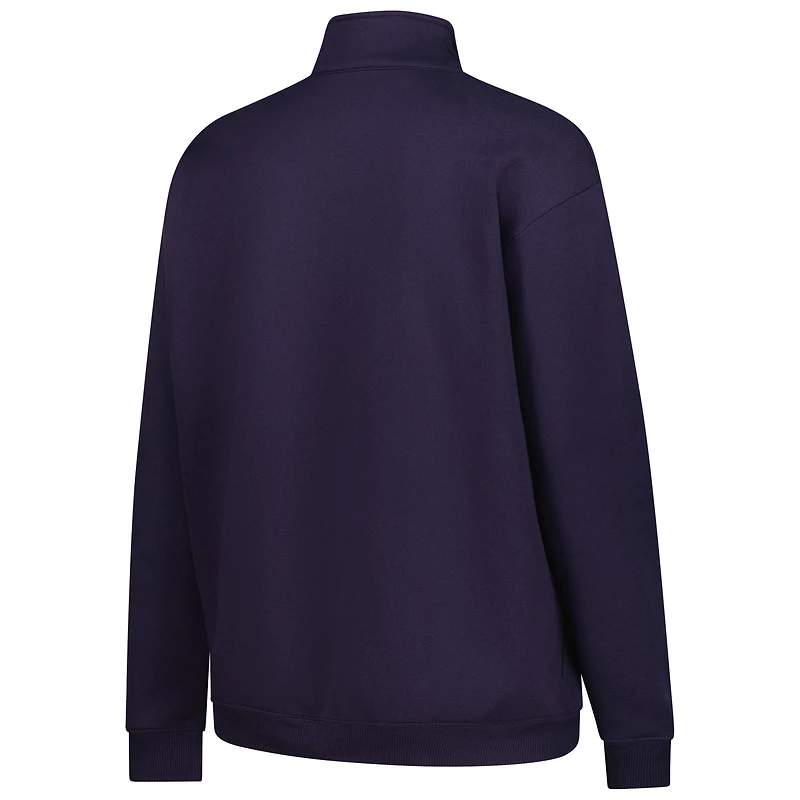 Women's Fanatics Navy/Maize Michigan Wolverines Plus Quarter-Zip Pullover