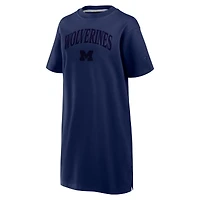 Robe t-shirt bleu marine Michigan Wolverines Elements Go Tri-Blend Fanatics pour femme