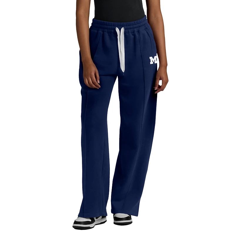 Pantalon de survêtement évasé en polaire super douce bleu marine Michigan Wolverines Fanatics pour femme