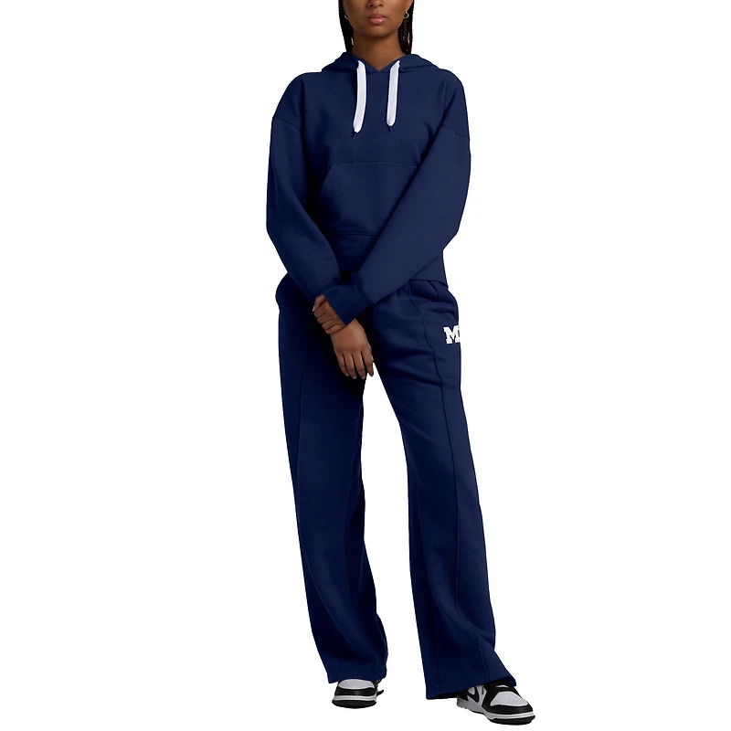 Women's Fanatics Navy Michigan Wolverines Prime Supersoft Fleece Flaired Sweatpants