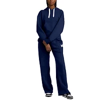 Women's Fanatics Navy Michigan Wolverines Prime Supersoft Fleece Flaired Sweatpants