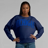 Sweat-shirt en polaire super doux pour femme Fanatics bleu marine Michigan Wolverines