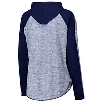 Women's G-III 4Her by Carl Banks Navy Michigan Wolverines Underdog Bling Raglan Long Sleeve Hoodie T-Shirt
