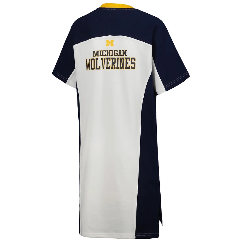 Women's G-III 4Her by Carl Banks White Michigan Wolverines Home Run T-Shirt Dress